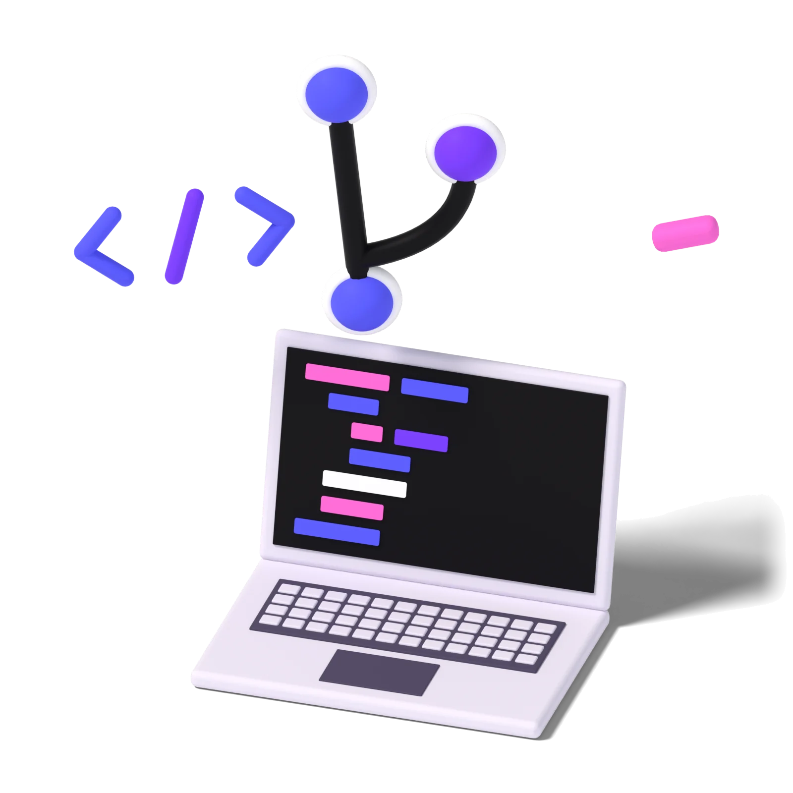 Il portatile di un developer con il codice a blocchi colorati